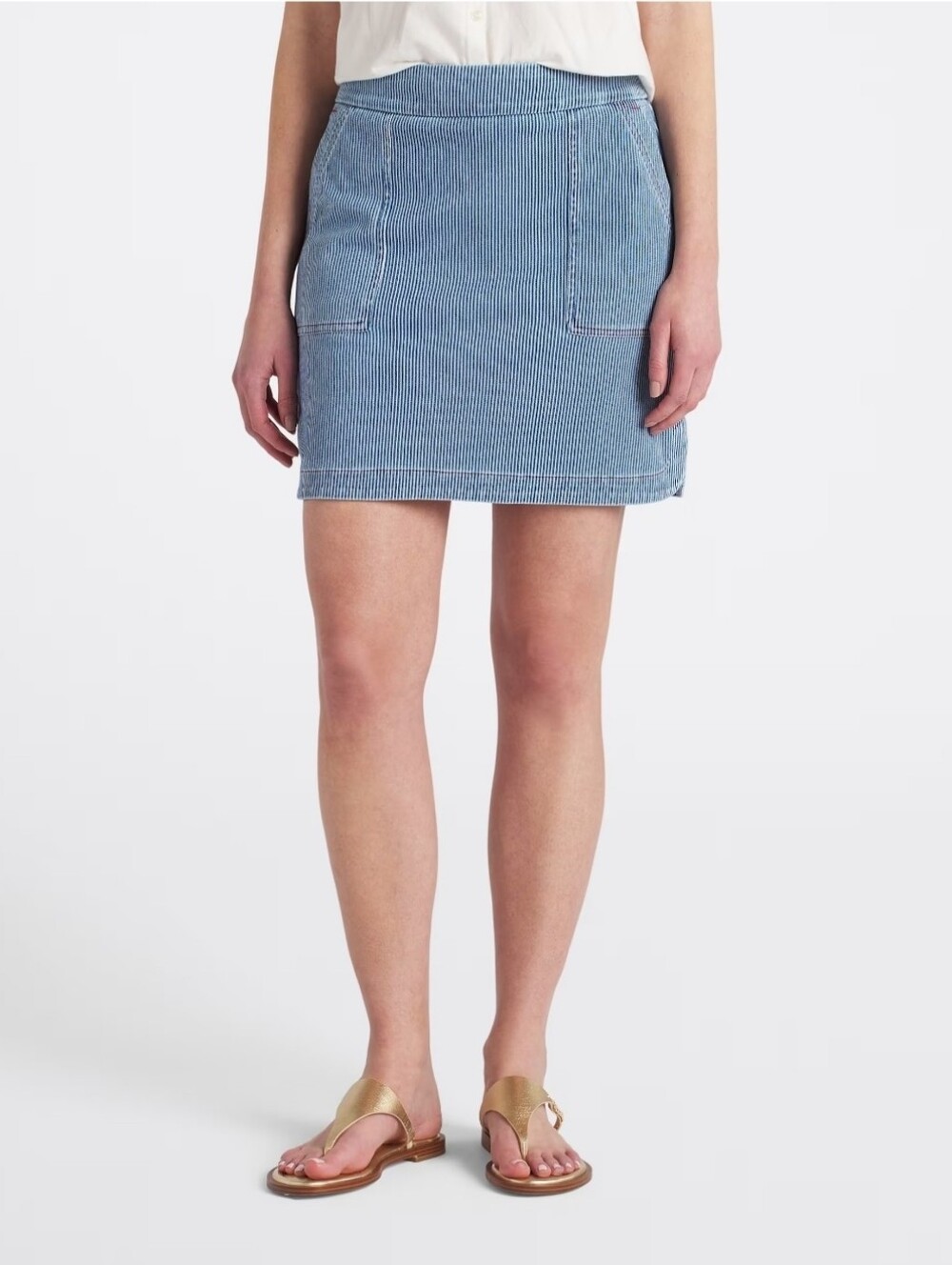 NWT Tribal Blue & White Striped Mini Skort - Women's - Picture 1 of 6